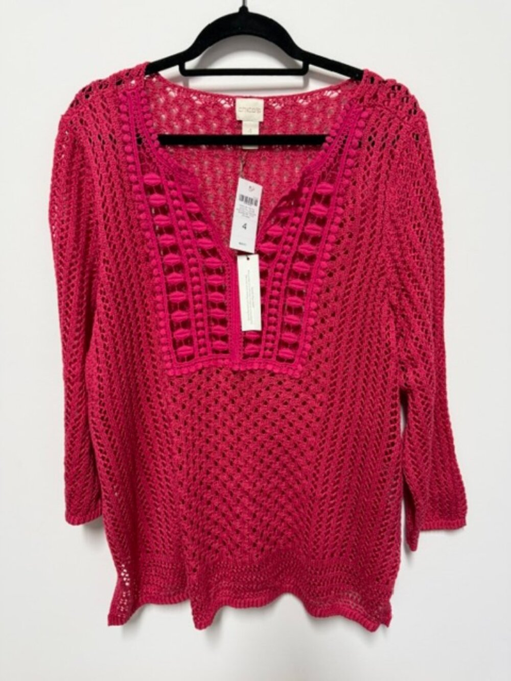 NWT Chicos Pink Crochet Tunic